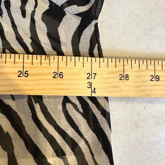 NWT Free People Ciara Black White Zebra Animal Print Sheer Button Up Blouse XS - Picture 11 of 15